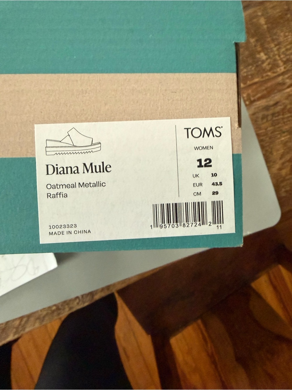 TOMS Gold-Tone Woven Slide Espadrilles - Picture 4 of 4